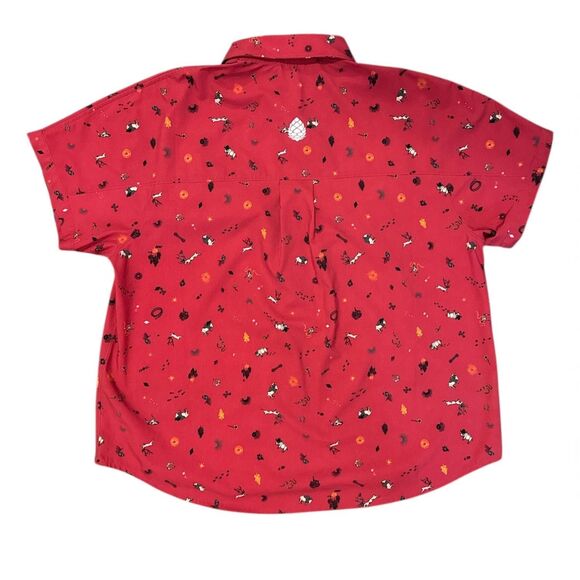 Stio Hiking Shirt Womans M Western Cowboy Print Short Sleeve Button Front Top - Picture 2 of 9